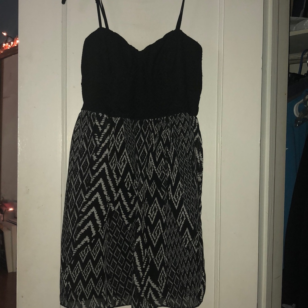 Black beautiful print dress with small straps